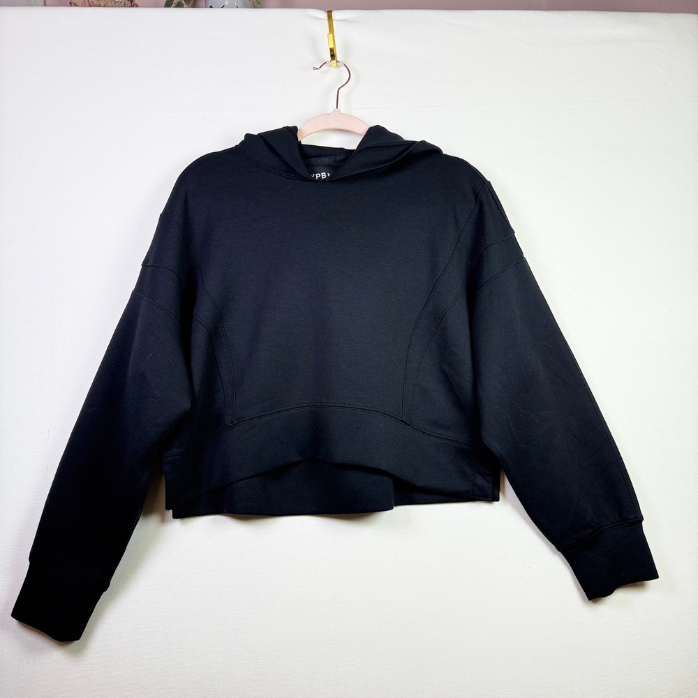YPB Black neoKNIT Cropped Pullover Hoodie‎ Medium